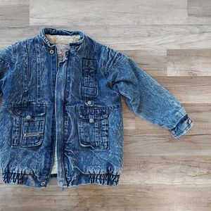 Kids 80s Vintage Sherpa Lined Denim Jacket
